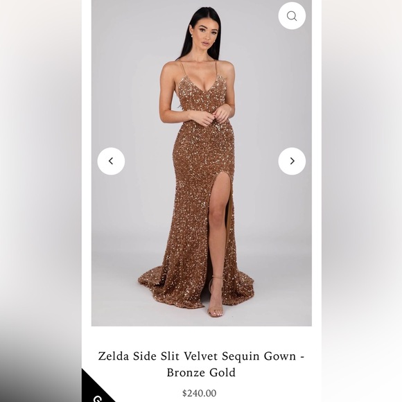 Bronze Formal Gown ✨ - Picture 4 of 6